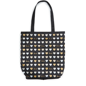 Harrods Glitter Hearts Foldaway Shopping Bag